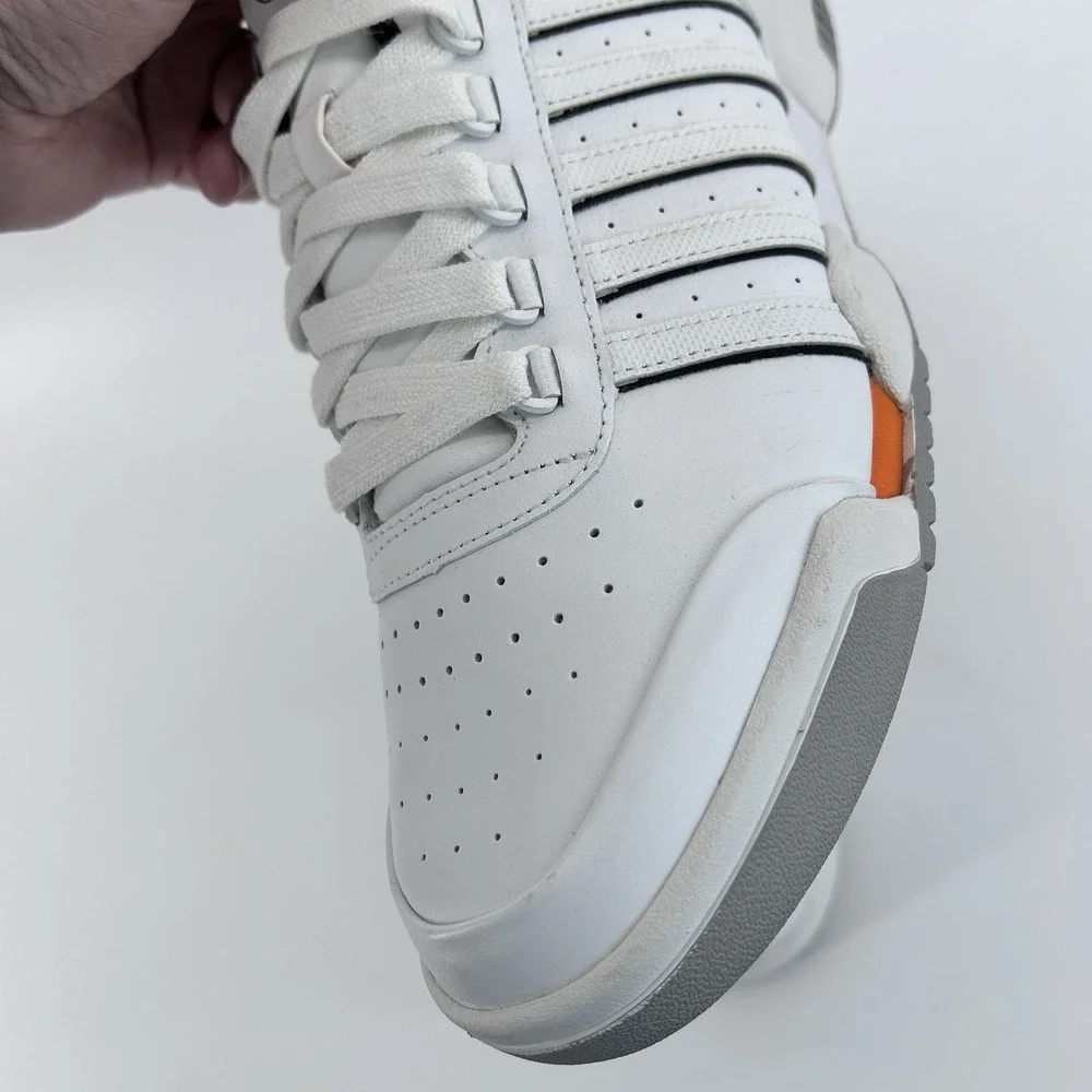 Retro Preppy Tenniscore Court Sneakers Mens 12 White Orange Casual Old Money